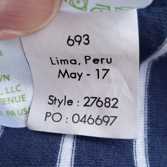 Lily Pulitzer Jennalyn 100% Pima Cotton  Swing Dress XS Navy Blue White Stripe - Picture 12 of 12